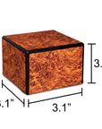 Society Collection-Extra Small Cremation Urn-Burl Wood Finish - chateau-urns