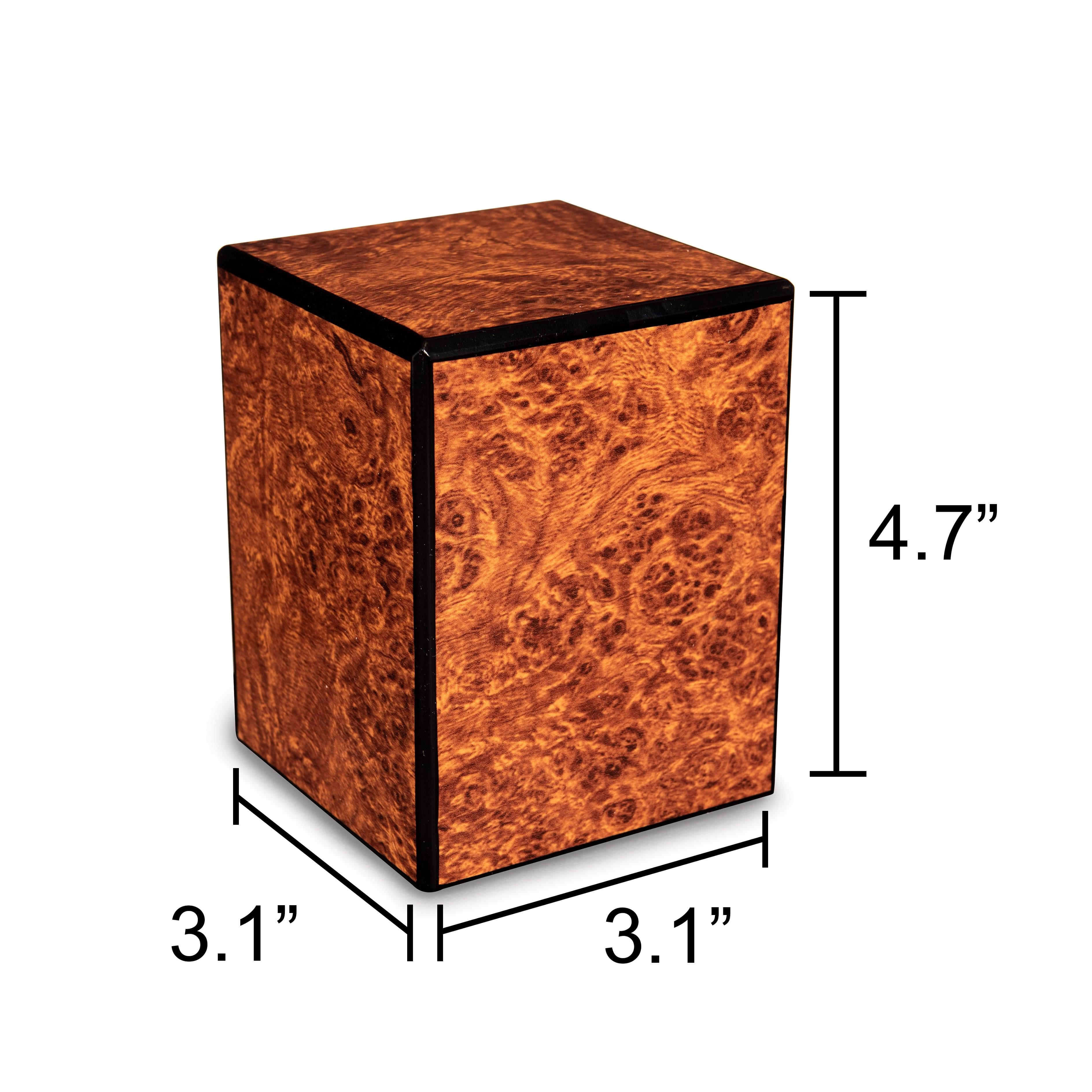 Society Collection-Small Keepsake/Pet Cremation Urn-Burl Wood Finish - chateau-urns