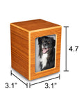 Society Collection-Small-Photo Pet / Keepsake Cremation Urn-Rustic Oak Finish - chateau-urns