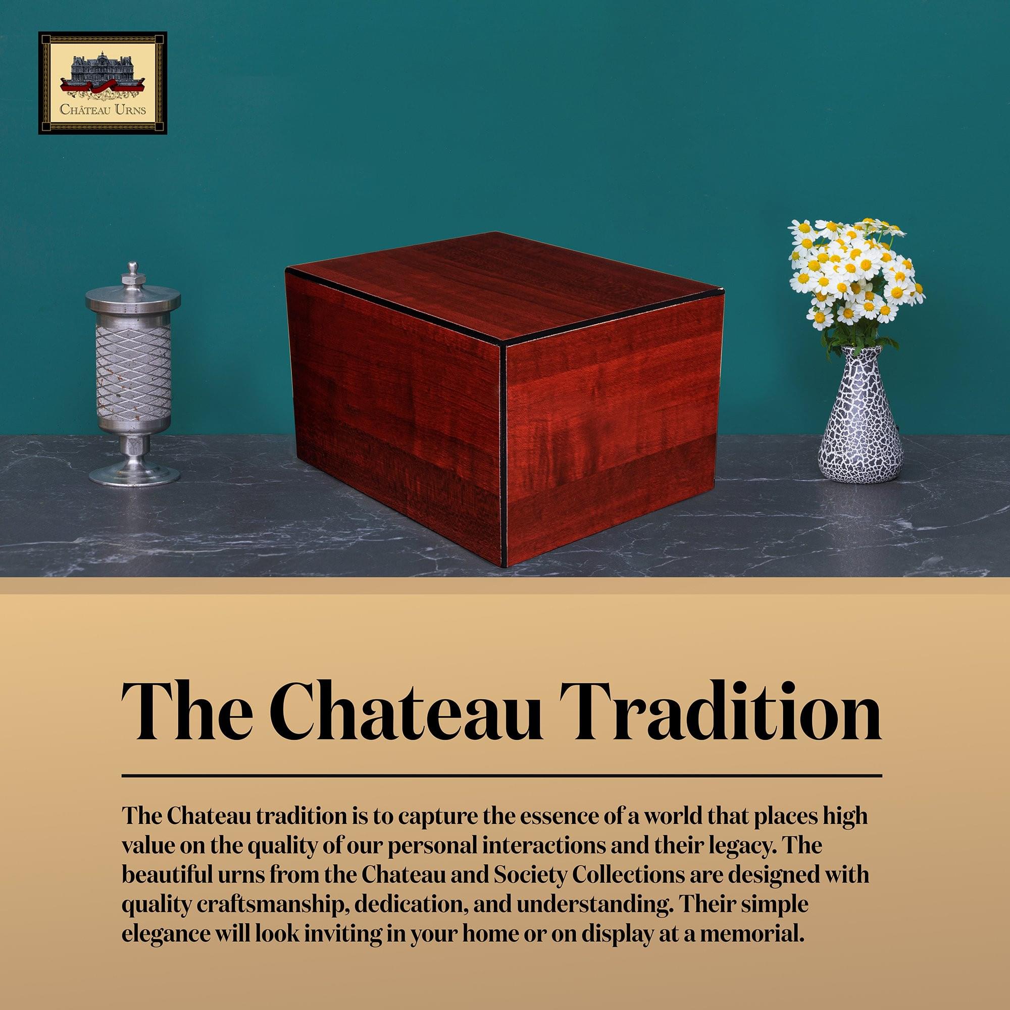 Society Collection-Large Adult Cremation Urn-Cherry Finish - chateau-urns