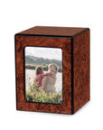 Society Collection-Small-Photo Pet / Keepsake Cremation Urn-Burl Finish