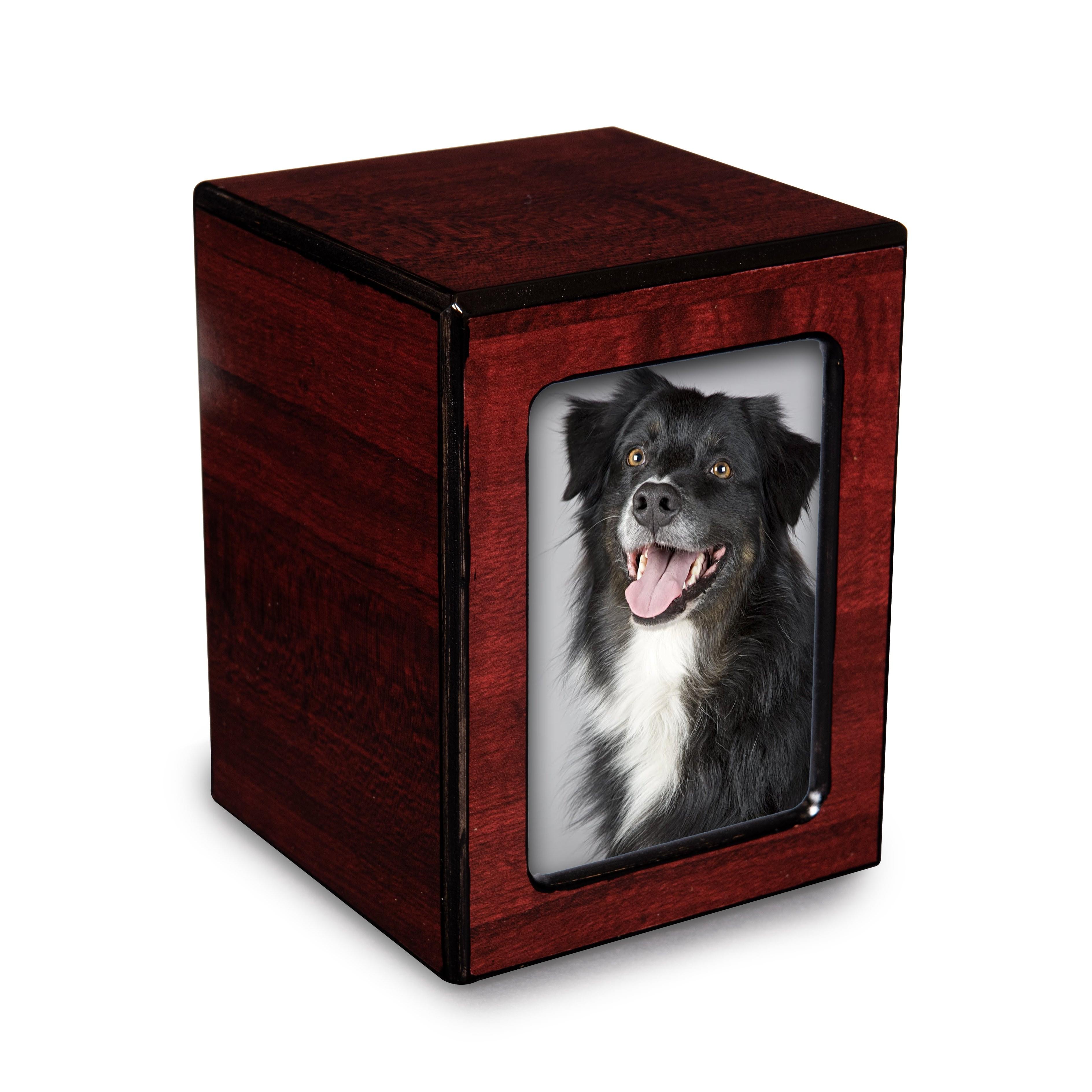 Society Collection-Small-Photo Pet / Keepsake Cremation Urn-Cherry Finish - chateau-urns