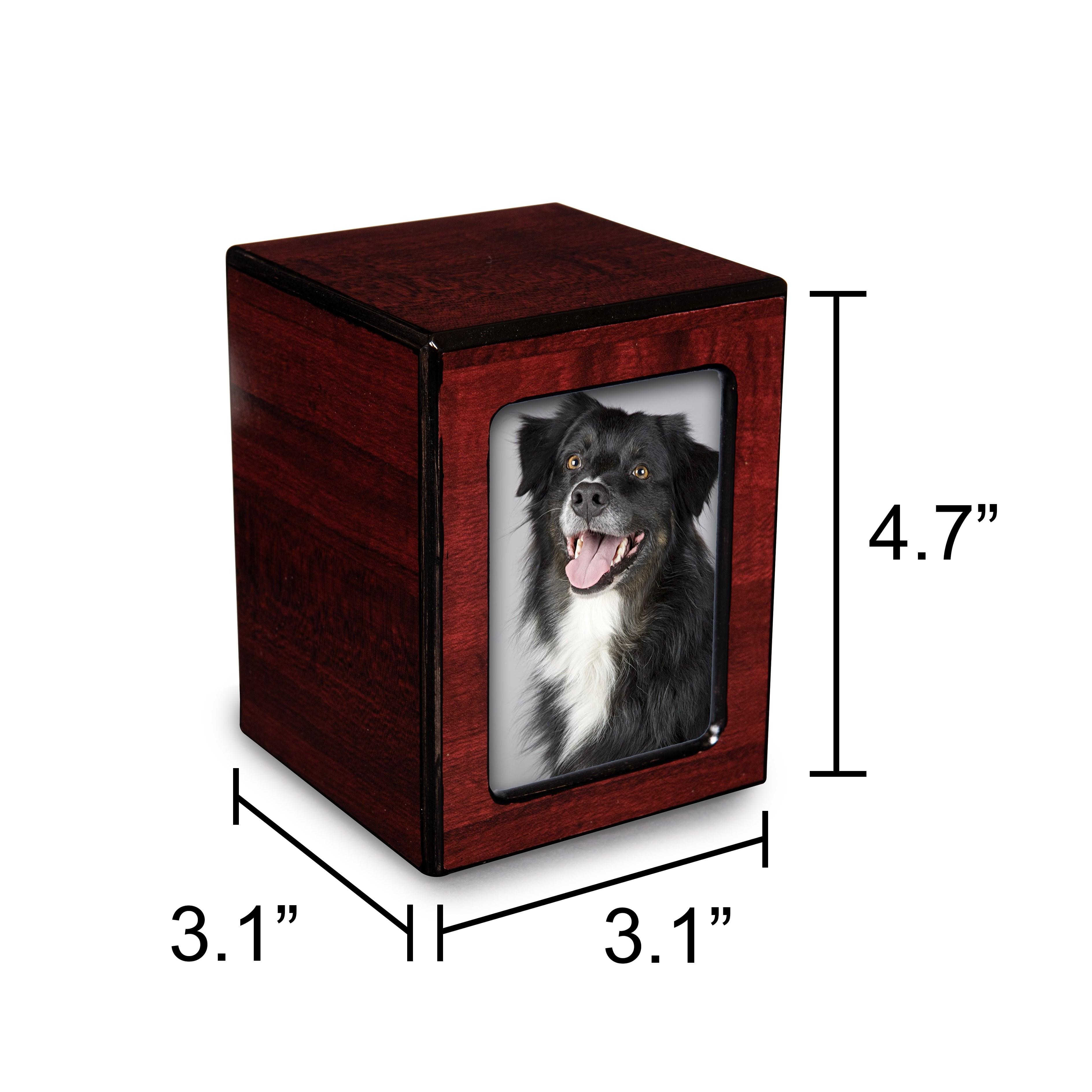 Society Collection-Small-Photo Pet / Keepsake Cremation Urn-Cherry Finish - chateau-urns